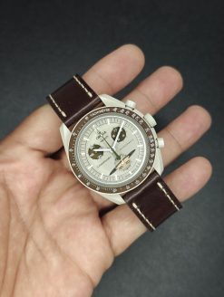 Alternative view of Full Stitching Dark Brown Italian Handmade Leather Strap