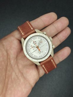 Alternative view of Full Stitching Red Brown Italian Handmade Leather Strap
