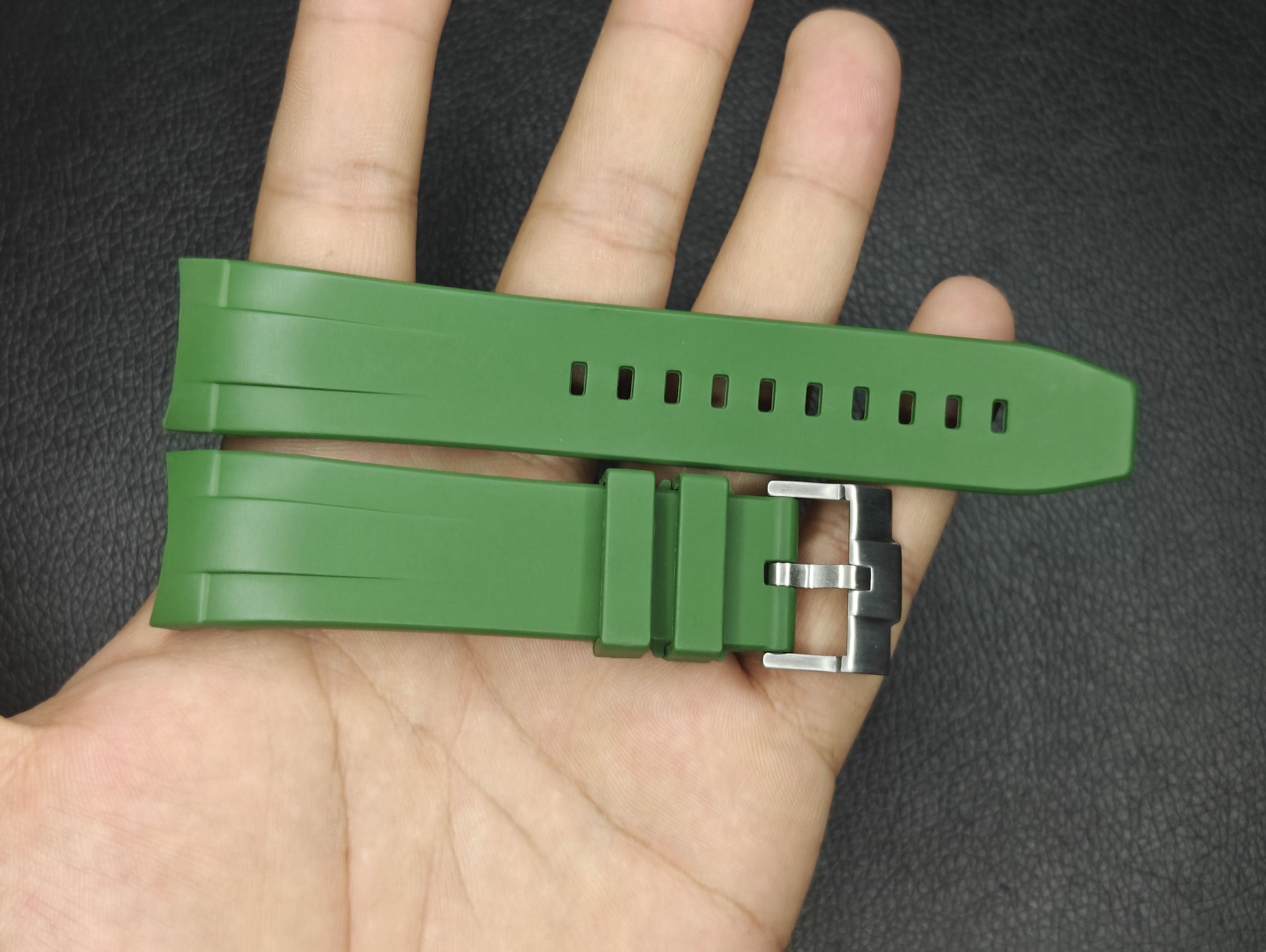 Monstraps Green Curved End Rubber Straps for Seiko 5 Sports SKX and Seiko 5 Sport GMT - Image 3