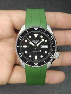 Monstraps Green Curved End Rubber Straps for Seiko 5 Sports SKX and Seiko 5 Sport GMT - Image 6
