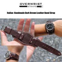 Italian Handmade Dark Brown Leather Bund Strap