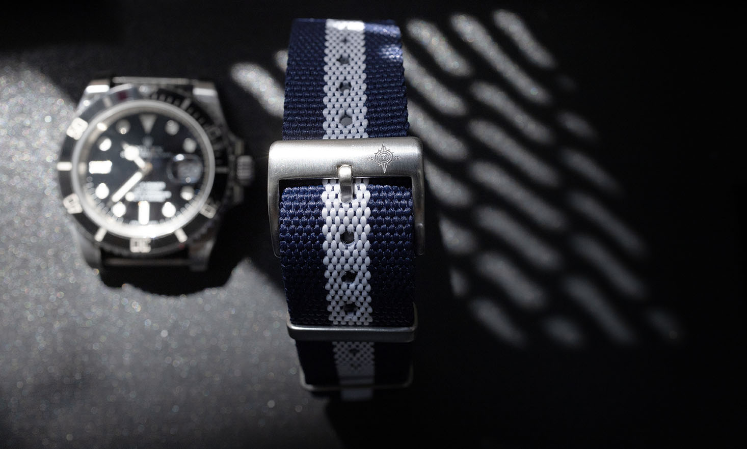 สายนาโต้ Premium Navy and White Nylon Strap - Image 11