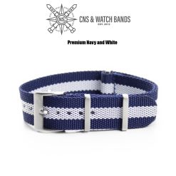 Premium Navy and White Nylon Strap