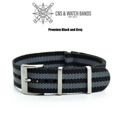 Premium Black and Grey Jamebonds Nylon Strap