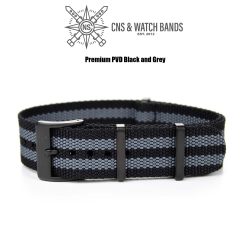 Premium PVD Black and Grey Jamebonds Nylon Strap