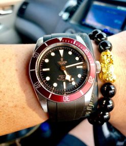 TD01 Black Curved End Rubber Straps for Tudor Black Bay 41MM - Image 10