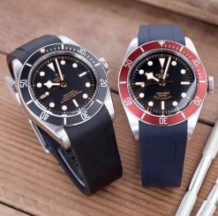 TD01 Black Curved End Rubber Straps for Tudor Black Bay 41MM - Image 9