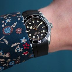 TD01 Black Curved End Rubber Straps for Tudor Black Bay 41MM - Image 7