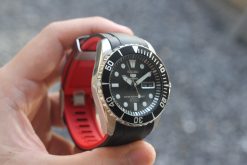 TD02 Black Red Curved End Rubber Straps for Seiko Submariner SNZF 15,17,19 - Image 12