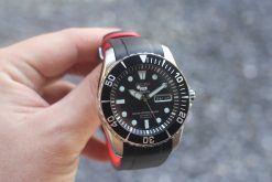 TD02 Black Red Curved End Rubber Straps for Seiko Submariner SNZF 15,17,19 - Image 10