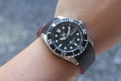 TD02 Black Red Curved End Rubber Straps for Seiko Submariner SNZF 15,17,19 - Image 8