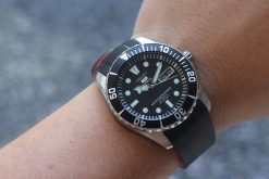 TD02 Black Red Curved End Rubber Straps for Seiko Submariner SNZF 15,17,19 - Image 5
