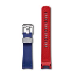 TD02 Blue Red Curved End Rubber Straps for Seiko Submariner SNZF 15,17,19