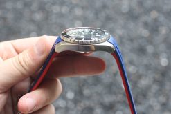 TD02 Blue Red Curved End Rubber Straps for Seiko Submariner SNZF 15,17,19 - Image 3