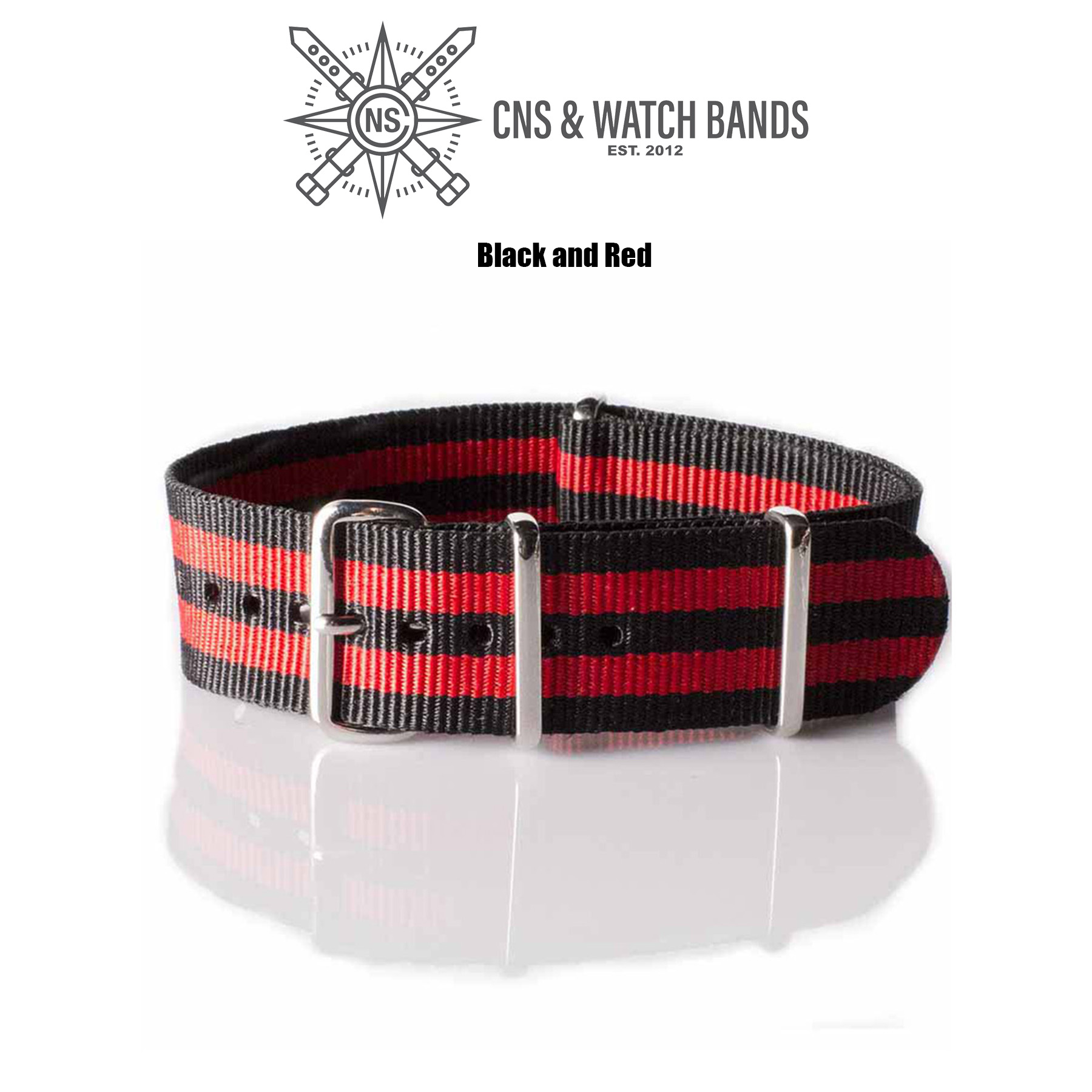 สายนาโต้ Black and Red Nylon Strap