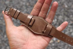 Alternative view of Italian Handmade Khaki Leather Bund Strap
