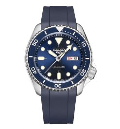 Alternative view of CB10 Navy Curved End for Seiko 5 Sports SRPD 22MM