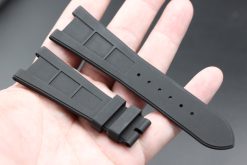 Alternative view of Black Curved End Vulcanized Rubber Strap for Patek Philippe Nautilus
