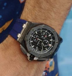 Alternative view of Navy Rubber Strap for Audemars Piguet 44mm