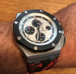 Alternative view of Red Camo Rubber Strap for Audemars Piguet 44mm