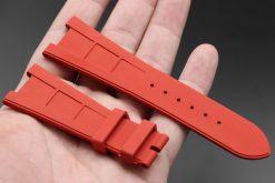 Alternative view of Red Curved End Vulcanized Rubber Strap for Patek Philippe Nautilus
