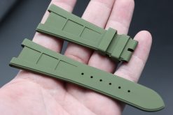 Alternative view of Green Curved End Vulcanized Rubber Strap for Patek Philippe Nautilus
