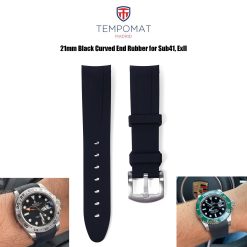 Tempomat Black Curved End Rubber for Sub41mm