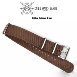 Ribbed Nylon Strap Brown