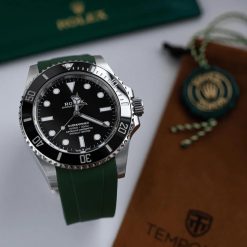 Alternative view of Tempomat Green Curved End Rubber for Sub41mm