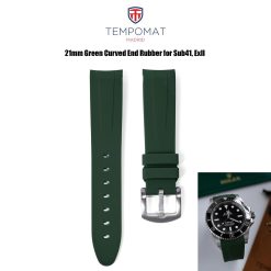 Tempomat Green Curved End Rubber for Sub41mm