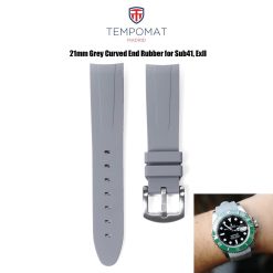 Tempomat Grey Curved End Rubber for Sub41mm