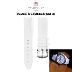 Tempomat White Curved End Rubber for Sub41mm