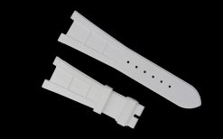 Alternative view of White Curved End Vulcanized Rubber Strap for Patek Philippe Nautilus