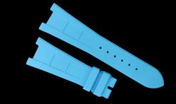 Alternative view of Blue Curved End Vulcanized Rubber Strap for Patek Philippe Nautilus