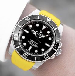 Alternative view of Tempomat Yellow Curved End Rubber for Sub41mm