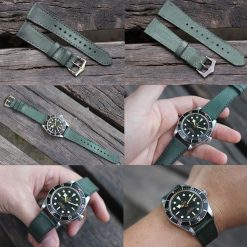 Alternative view of Green Caitlin Handmade Leather Strap
