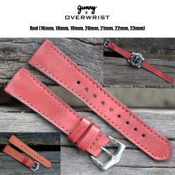 Red Caitlin Handmade Leather Strap