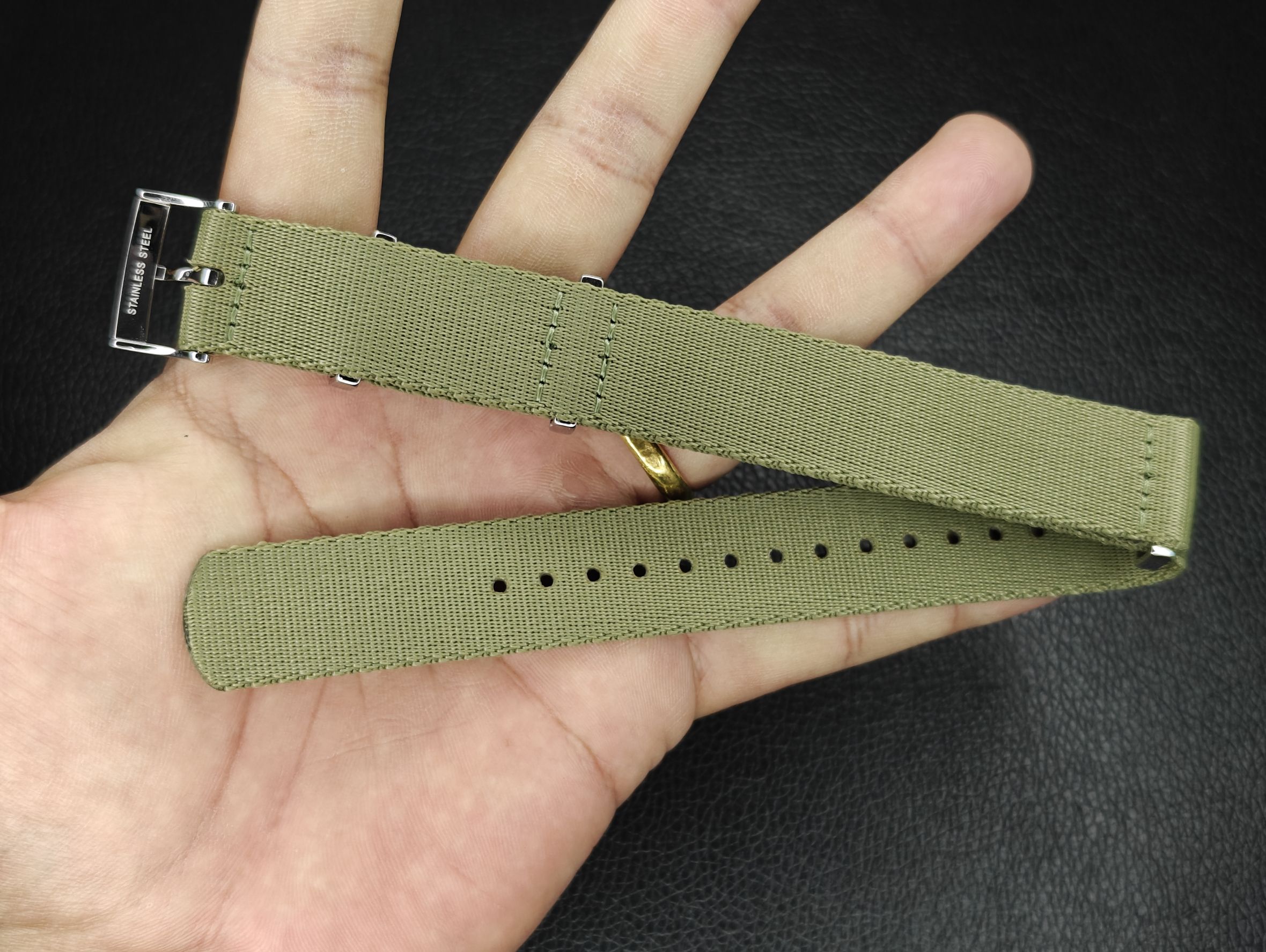 Artem Khaki Green Nylon Straps - Image 9