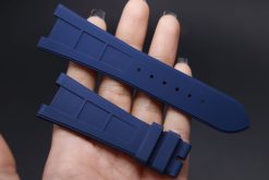Alternative view of Navy Curved End Vulcanized Rubber Strap for Patek Philippe Nautilus