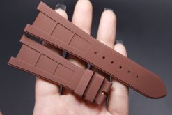Alternative view of Brown Curved End Vulcanized Rubber Strap for Patek Philippe Nautilus