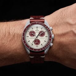 Alternative view of Burgundy Side Stitch Racing Quick Release Leather Straps