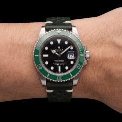 Alternative view of Dark Green Side Stitch Racing Quick Release Leather Straps