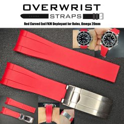 Red Curved End FKM Deployant Rubber for Rolex 20mm