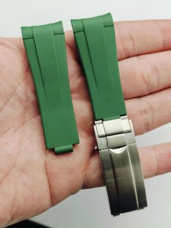 Green FKM U-Shape Rubber with Guide Lock Buckle for Rolex Sport 20mm - Image 12