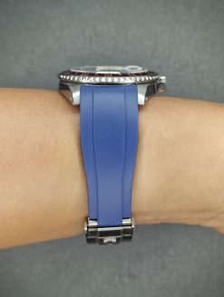 Crafter Blue RS01  Blue Curved End Rubber Deployant Style for Rolex Sport 20mm - Image 10