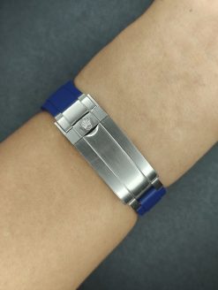 Crafter Blue RS01  Blue Curved End Rubber Deployant Style for Rolex Sport 20mm - Image 9