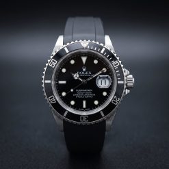 Alternative view of Crafter Blue RS01  Black Curved End Rubber Deployant Style for Rolex Sport 20mm