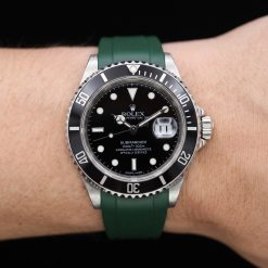 Alternative view of Crafter Blue RS01  Green Curved End Rubber Deployant Style for Rolex Sport 20mm
