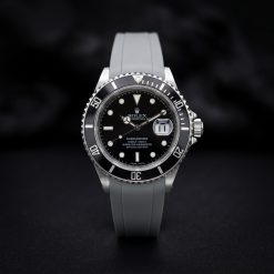 Alternative view of Crafter Blue RS01 Grey Curved End Rubber Deployant Style for Rolex Sport 20mm