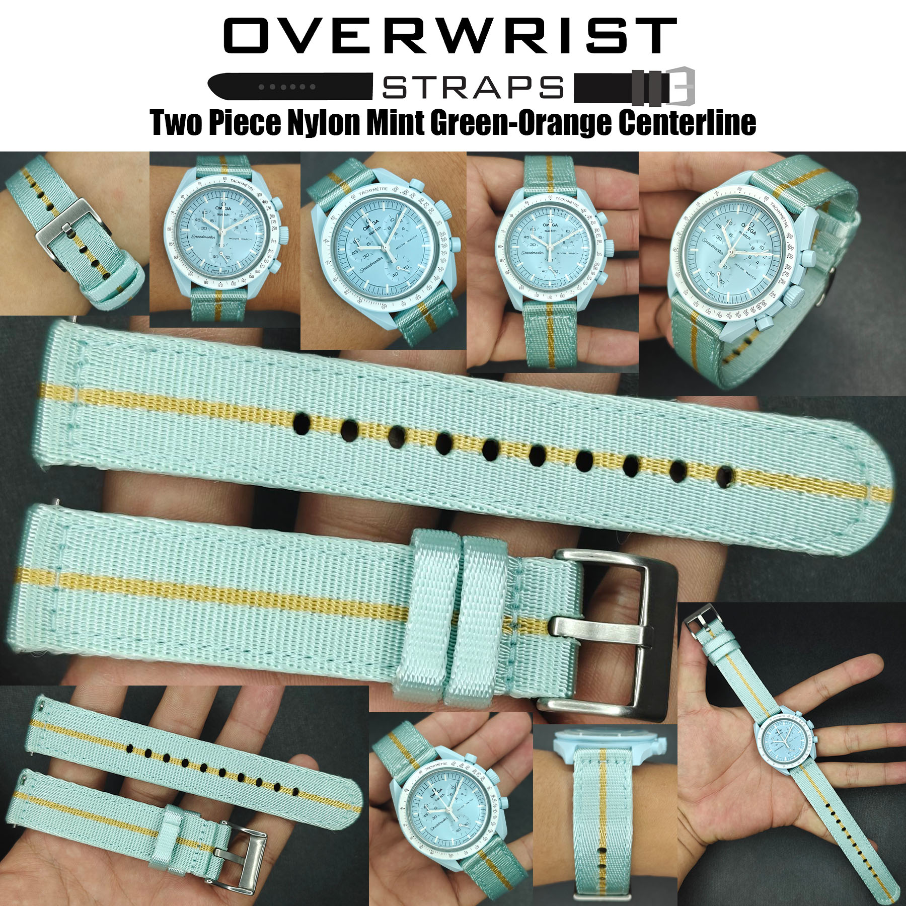 Two Piece Nylon Mint Green-Orange Centerline